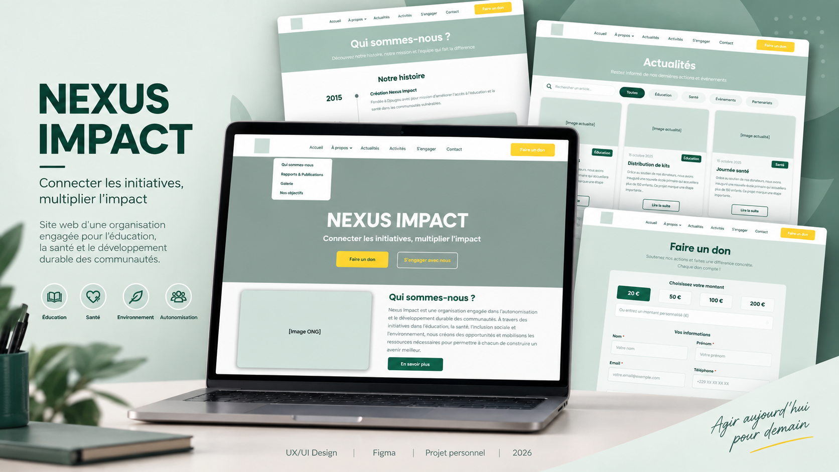 Nexus Impact — Site web pour une organisation à impact social